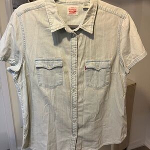 Levi's Light Blue Women’s Denim Shirt with beaded buttons